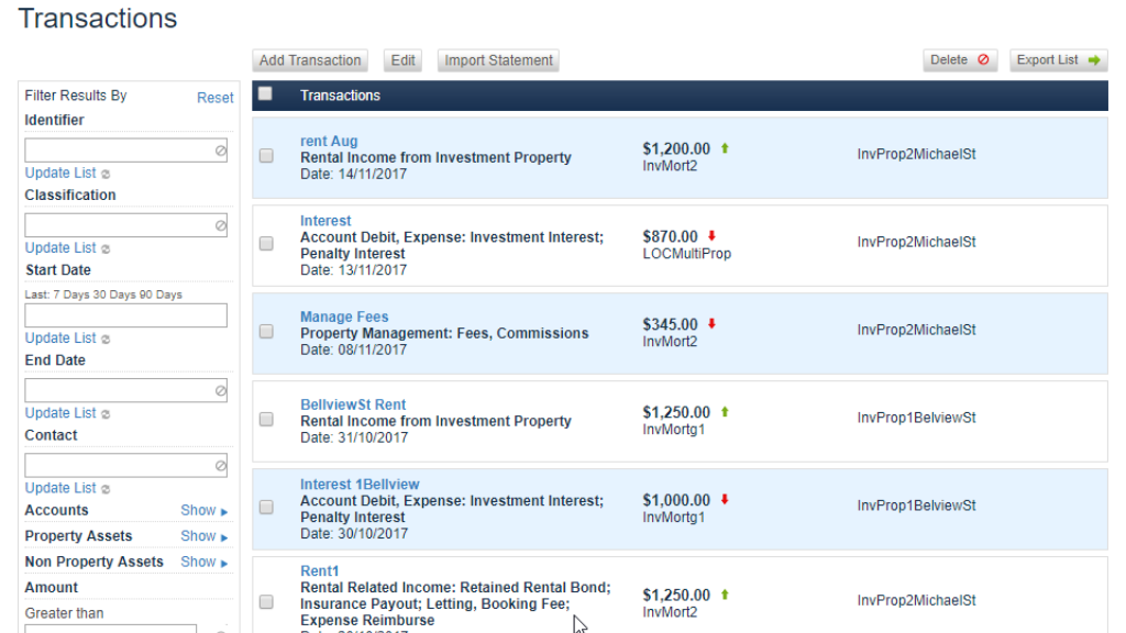Portfolio Management Transactions